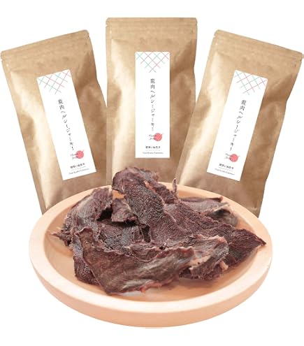 Amazon | ながのジビエ 鹿肉 ネック 半割 ジャーキー M【約70g～90g